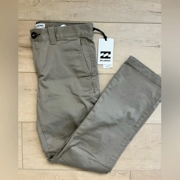 NWT Billabong Carter Stretch Boys Khaki Pants Size 29x27 - Picture 4 of 5